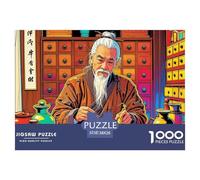 Herbalist Jigsaw Puzzles Puzzles for Adults Kids. 1000 Pieces TCM Pharmacy Scene Great Gifts Challenge Toy Educational Games Home Decoration for Educational Games Gifts 38x26cm/1000pcs