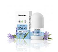 Herbaluxe Natural Deodorant for Men 60ml - Long-Lasting Freshness & Odor Protection with Potassium Alum & Aloe Vera | Gentle Roll-On Deodorant