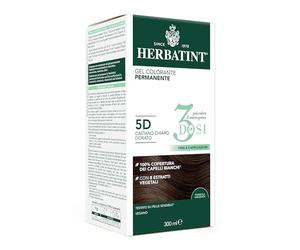 Herbatint Permanent Colour Gel 3 Cans 300ml - 5D Light Brown Gold Ammonia Free for Sensitive Skin 100% Coverage for White Hair with 8 Natural Organic Extracts