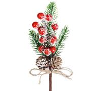 Herbbree 12 pcs Red Berries Christmas Decorations,11.8 inch Artificial Holly Stem and Red Berry,Greenery Tree Picks for Décor DIY Xmas Garland Wreath Ornament