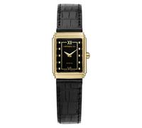 Herbelin Art Deco Women's Watch with Black Background and Diamonds