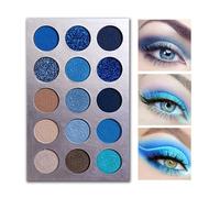 HERBENJOY Blue Eyeshadow Palette - 15 Colors Shimmer & Matte Navy Blue Eye Shadow Palette Metallic Glitter Eyeshadow Makeup Blendable For Women