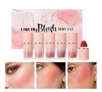 HERBENJOY Cream Blush Set 5 Colors Soft Blushers For Cheeks Make Up Skin Tint Liquid Blush For Mature Skin,Lightweight Breathable Feel,Dewy Finish Smudgeproof,Makeup Gift for Women & Girls (5PCS SET)