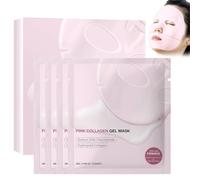 HERBENJOY Pink Collagen Night Wrapping Mask, Transparent Jelly Gel Sleeping Mask for Glass Skin, Overnight Face Mask with Collagen for Hydrating, Firming & Elasticity Boost, Korean Skincare, 28g×4ea