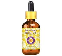 Herbes Pure Peach Kernel Oil (Prunus persica) with Glass Dropper | Cold Pressed | Natural | Undiluted | For Diluting Essential Oils | For Skin & Massage | Men & Women | 100ml
