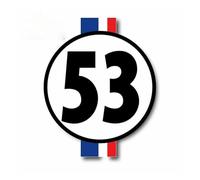Herbie The Love Bug 53 Vinyl Decals Motorcycle Decal Decoration Accessories Waterproof Cover Scratches PVC,14cm*11.4cm(14x11.4cm)