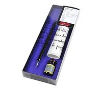 Herbin 28477T - "Nécessaire de l'écolier/Student writing'' set including a pen holder, a feather, blotter, bottle of purple ink thought and instructions