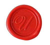Herbin 40321T - Modern English Handwriting brass disc for sealing wax, letter U
