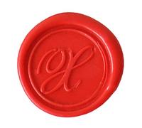 Herbin 40324T - Modern English Handwriting brass disc for sealing wax, letter X