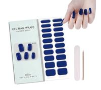 HERBINSOLS Gel Nail Stickers，Royal Blue Semi Cured Gel Nail Strips Wraps - Long Lasting 20 Pre- gel nail Wraps,Dark Blue Nails for Women Nails Art Design Decoration Accessories
