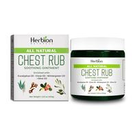 Herbion Naturals Chest Rub, Natural Soothing Ointment, Relieves Chest Congestion, Reduces Muscle Aches, Adults and Children 2 Years and Above, 3.53 Oz