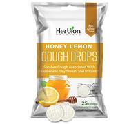 Herbion Naturals Cough Drops with Natural Honey Lemon Flavor, Dietary Supplement, for Adults and Children Over 6 Years, 25 Drops