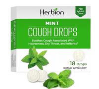 Herbion Naturals Cough Drops with Natural Mint Flavor, 18 Ct - Oral Anesthetic, Relieves Cough, Soothes Sore Throat and Dry Mouth - for Adults, Children 6 Years and Above, Transparent