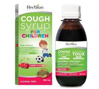 Herbion Naturals Cough Syrup for Children, Soothe Sore Throat, Natural Cherry Flavour, Suitable for Children 6 years and above, 150 ml