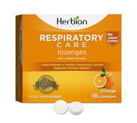 Herbion Respiratory Care Lozenges, Herbal Blend for Throat Comfort & Respiratory Wellness 18 Lozenges, No Added Colours (Orange)