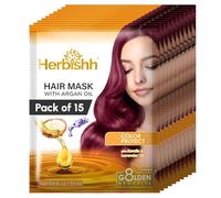 Herbishh Argan Hair Mask - Deep Conditioning & Hydration Pouches for Healthier, Nourished Hair | No Sulphates, No Parabens | Travel-Friendly Pack (25ml x 15)