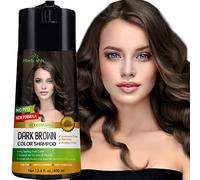 Herbishh Color Shampoo for Gray Hair - Enriched Hair Dye Formula - Shampoo and Conditioner - Long Lasting & DIY (Dark Brown)