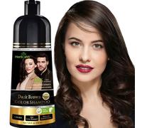 Herbishh Dark Brown Shampoo, Hair Dye Shampoo 3 in 1, 100% Grey Coverage, Hair Color for Men & Women, Long-lasting Color in 20-25 Mins, Ammonia-free, 200 ml