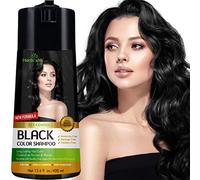 Herbishh Hair Color Shampoo for Gray Hair - Enriched Color Shampoo Hair Dye Formula - Hair Dye Shampoo and Conditioner - Long Lasting & DIY (Black)