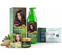 Herbishh Hair Colour Shampoo Bundle - Ammonia-Free Hair Colour Shampoo for Grey Coverage + Argan Oil Hair Mask Deep Conditioning + Hair Colour Stain Remover Wipes - Complete At-Home Colour & Care Set