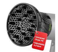 Herbishh Hair Dryer Diffuser Attachment for Even Heat Distribution, Universal Fit for Curly, Thick & Wavy Hair, Reduces Frizz & Adds Volume, Gifts for Her, Adjustable from 3.5 to 8 cm (Black)