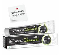 Herbodent® Charcoal Toothpaste -185g Pack of 1 | Whitens Teeth & Fresh Breath: No Bleach, No Fluoride | Activated Bamboo Charcoal & Organic Herbs-Wheat Germ, Thyme, Clove