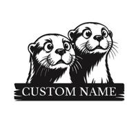 Herbraa Personalized Otter Key Holder for Wall - Custom Entryway Key Hooks with Organizer for Living Room, Patio, Mudroom, Home Decor - No More Lost Keys (Style-2)
