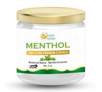 Herbs Botanica Menthol Crystals Mentha 57 GMS Arvensis Aromatherapy Congestion Blocked Nose Relief Cold Flu 100% Pure USP Food Grade Great for Cosmetics, Salves, Balms, Creams and Soap Making 2 oz