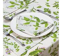 Herbs Table Napkins, Pack Of 4, Flower Rosemary Thyme Mint Green Purple Pink