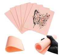Herbst Artificial Skin Tattoo 3 mm Practice Skin, Tattoo Practice Skin Tattoo 20 cm x 15 cm Pack of 6 Blank Tattoo Artificial Skin Double Sides Soft & Lifelike, Fake Tattoo Skin for Beginners and