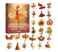 Herbstblatt Ballerina Adventskalender 2025 Fall Autumn Leaf Ballerina Advent Calendar 2025 Weihnachtskalender Weihnachtsbaum Anhänger 24 Geschenke Weihn Christmas-Decorations