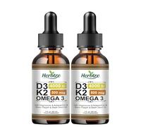 Herbtre Vitamin D3 + K2 Liquid Drops | Immune & Bone Health Support | Omega-3, Astaxanthin, Black Seed Oil | Vegan Liquid Drop
