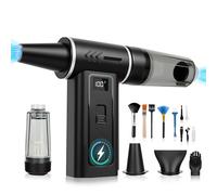 HERBYD 2-in-1 Electric Air Duster & Vacuum Cleaner 180000 RPM, 100-Speed Super Power Cordless Air Duster - 8000mAh Air Blower with Digital Display, Compressed Air Cleaner for PC, Keyboard, Home, Car