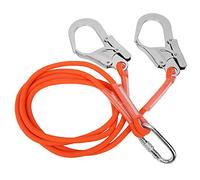 HERCHR 1.6m/5.25ft Aerial Work Safety Belt Rope, 1.6 Meter Rope Harness Safety Lanyard Outdoor Construction Insurance Protective Lanyard Fall Protection Tree Climbing Line with Hook for Outdoor