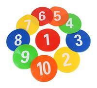 HERCHR 10 PCS Soccer Target Discs Set, Training Spot Markers Flat Field Cones Plastic Colored Circles for Kids to Sit on for Soccer Basketball Sports Speed Agility Training