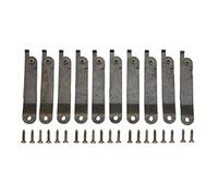 HERCHR 10 Sets Retro Support Stay Hinge,Antique Bronze Embossing Latch Hasps Lid Support Hinges,2.6 x 0.4inch Antique Brass Lid Folding Support Hinges Lid Stay Hinge for Wooden Boxes Jewelry Cases