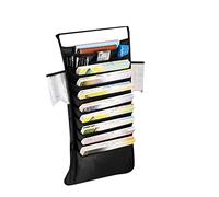 HERCHR 10 Tier Hanging Wall File Holder with 2 Side Cup Holder Pockets Magazine Document Wall Pocket Organiser Mail Organiser Oxford Desk Side Hanging Storage Bag for Office Home Classroom