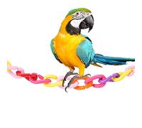 HERCHR 100Pcs Plastic Bird C Clips Hooks Chain Links, DIY Mix Color Parrot Climbing Foot Chain, Animal Cage Hanging Accessories for Small Parakeets Cockatiels Macaws