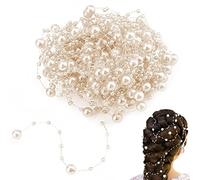 HERCHR 10M Artificial Pearls String Beads Chain Christmas Bead Garland Artificial Pearls String Chain 32.8Ft Garland Fishing Line for Table Wedding Party Christmas Tree Jewelry Making Supplies