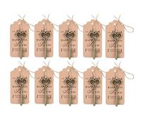 HERCHR 10Pcs Bottle Openers Vintage Keys Bottle Openers with Paperboard Tag Cards,Keychain Rustic Wedding Favors Bridal Shower Party Favors Decoration