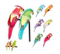 HERCHR 12pcs Artificial Feather Birds, Multi-Coloured Decorative Birds on Clip Parrot Decorative for Halloween and Christmas Decorations