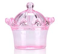 HERCHR 12Pcs Party Favor Candy Boxes, Plastic Crown Shape Treat Box Chocolate Decorative Gift Box for Wedding Baby Shower Birthday(Pink)