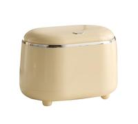 HERCHR 19x12x14cm/7.48x4.72x5.51in Small Desk Trash Can, Desktop Detachable Countertop Garbage Cans PopUp Tiny Waste Basket for Office, Home, Car (Cream Yellow)