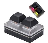 HERCHR 2 Key Keyboard, 5V 1A Wired Mini Smart Gaming Keyboard Programmable Shortcut Key Copy Paste Cut USB Keypad with RGB Backlit