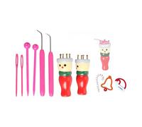HERCHR 2 Pack French Knitting Dolly Set Beginners French Knitting Machine Kit Wooden Spool Knitter Doll for Beginners Starter Kit Adults
