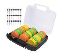 HERCHR 24Pcs Fishing EVA Line Spools with 24Pcs Pins, Fishing Rigs Gear Spool Winding Board Tool Bobbin Tackle Mix Color Circular Winding Plates Fly Fish Gear for Organizer Storage Accessories
