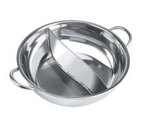 HERCHR 27/29/31cm Mouth Diameter Divided Hot Pot, 3 Sizes Hot Pot with Divider for Induction Cooker Dual Sided Soup Two Flavor Chinese Shabu Cookware for Home (32cm)