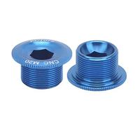 HERCHR 2Pcs Crankset Dust Cover, Mountain Bike Crank Arm Fixing Bolts Aluminum Alloy for Drivetrain Protection (M20 blue)
