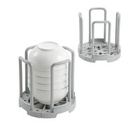 HERCHR 2PCS Retractable Plates Organizer, Adjustable Draining Storage Rack Multifunctional Plate Organizer Plain Simple Support Bracket for Restaurant Kitchen Utensils (Grey)