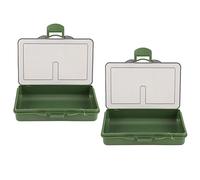 HERCHR 2PCS Small Tackle Box, Mini PP Fishing Lure Box Bait Gadget for Fishing Tackle Accessories for Storing Swivels Jigs Hooks Sinker (1 Compartment)